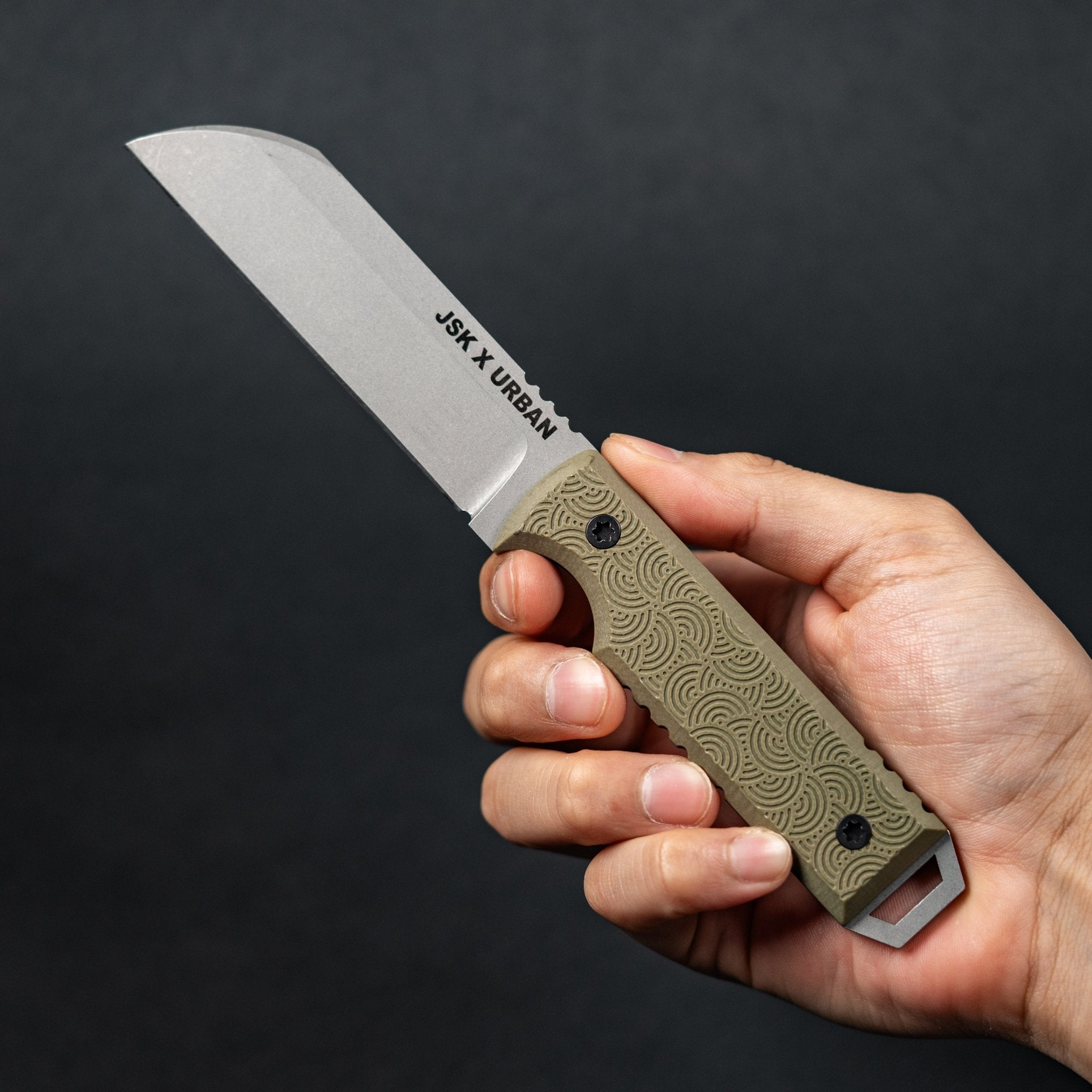 JSK x URBAN EDC - Tumbled Nitro-V + OD Green G10 w/ Chaos Seigaiha