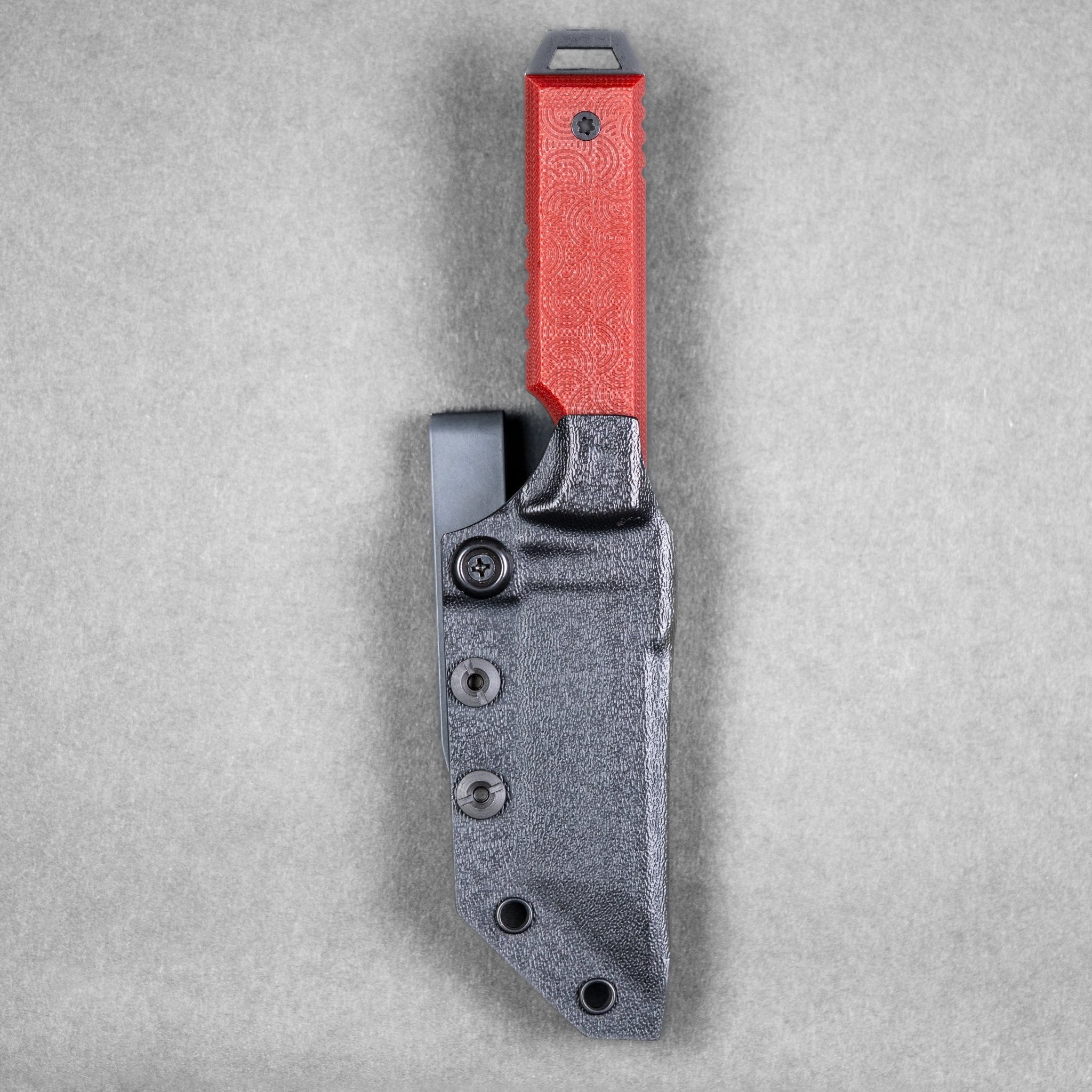 JSK x URBAN Tanto - Black Cerakote Nitro-V & Ruby Red G10 w/ Chaos