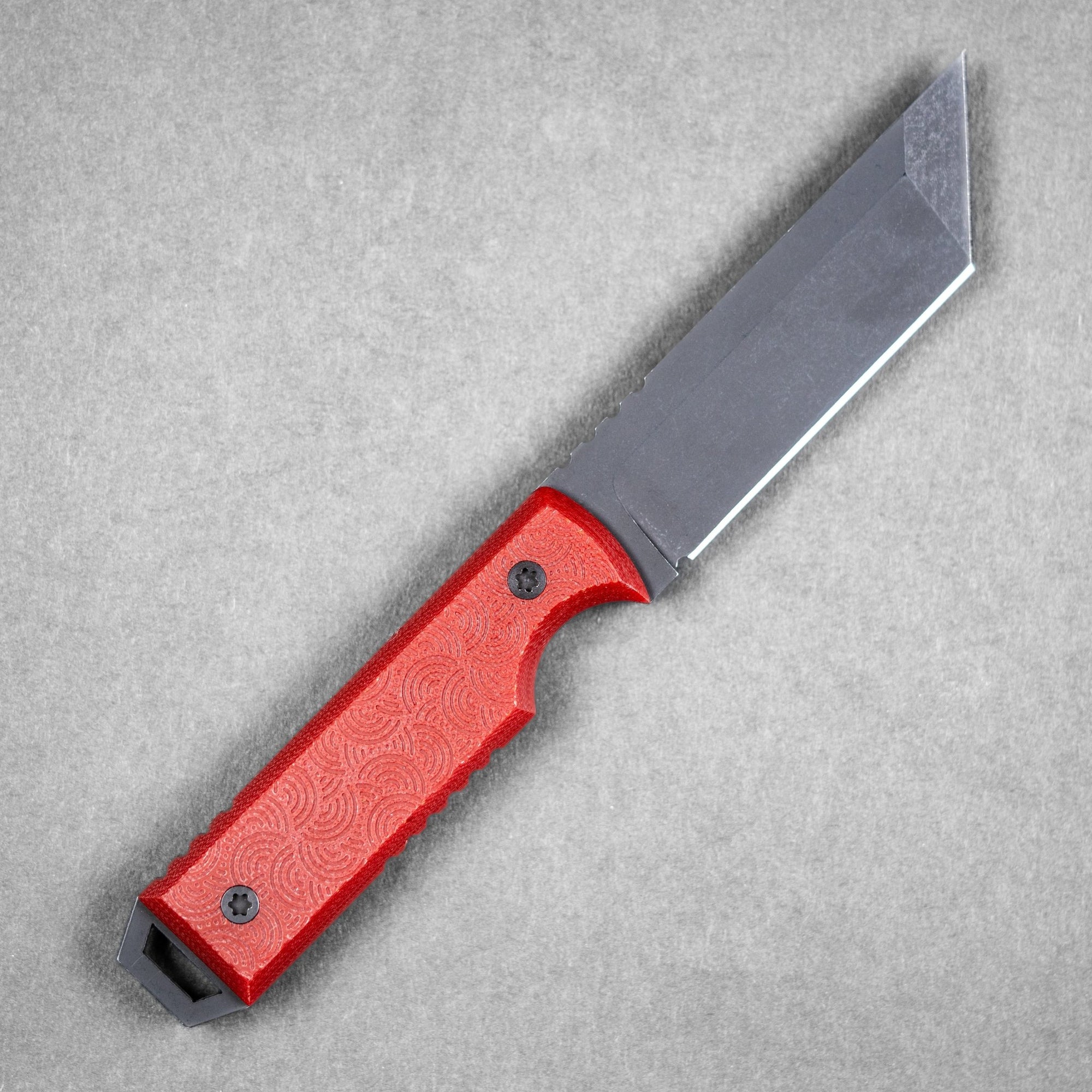 JSK x URBAN Tanto - Black Cerakote Nitro - V & Ruby Red G10 w/ Chaos Seigaiha™ - URBAN EDC®