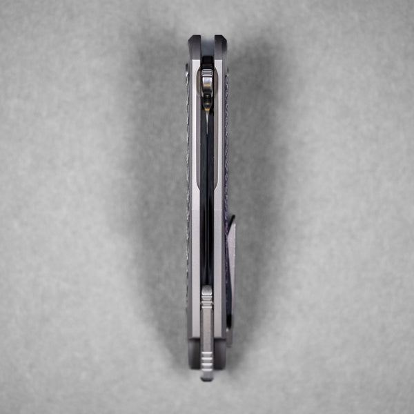 Koenig Arius Flipper - Brightwashed w/ Polished Flats M390 & Purple Twill Inlay - URBAN EDC®