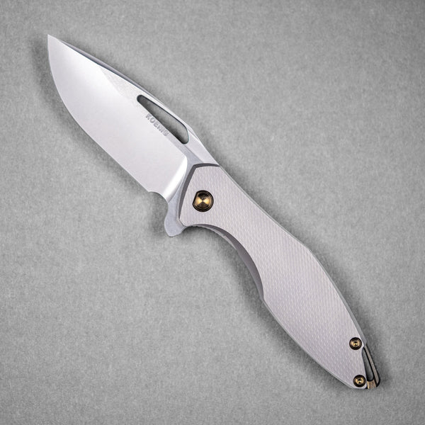 Koenig Arius Flipper - Burnished M390 w/ Polished Flats & Titanium w/ Corda Pattern - URBAN EDC®