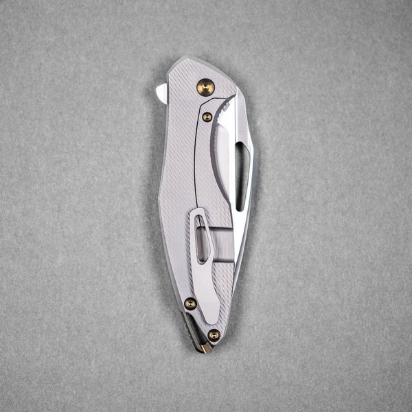 Koenig Arius Flipper - Burnished M390 w/ Polished Flats & Titanium w/ Corda Pattern - URBAN EDC®