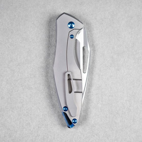 Koenig Arius - Non - Flipper w/ Blue Anodized Ti Hardware & Burnished M390 - URBAN EDC®