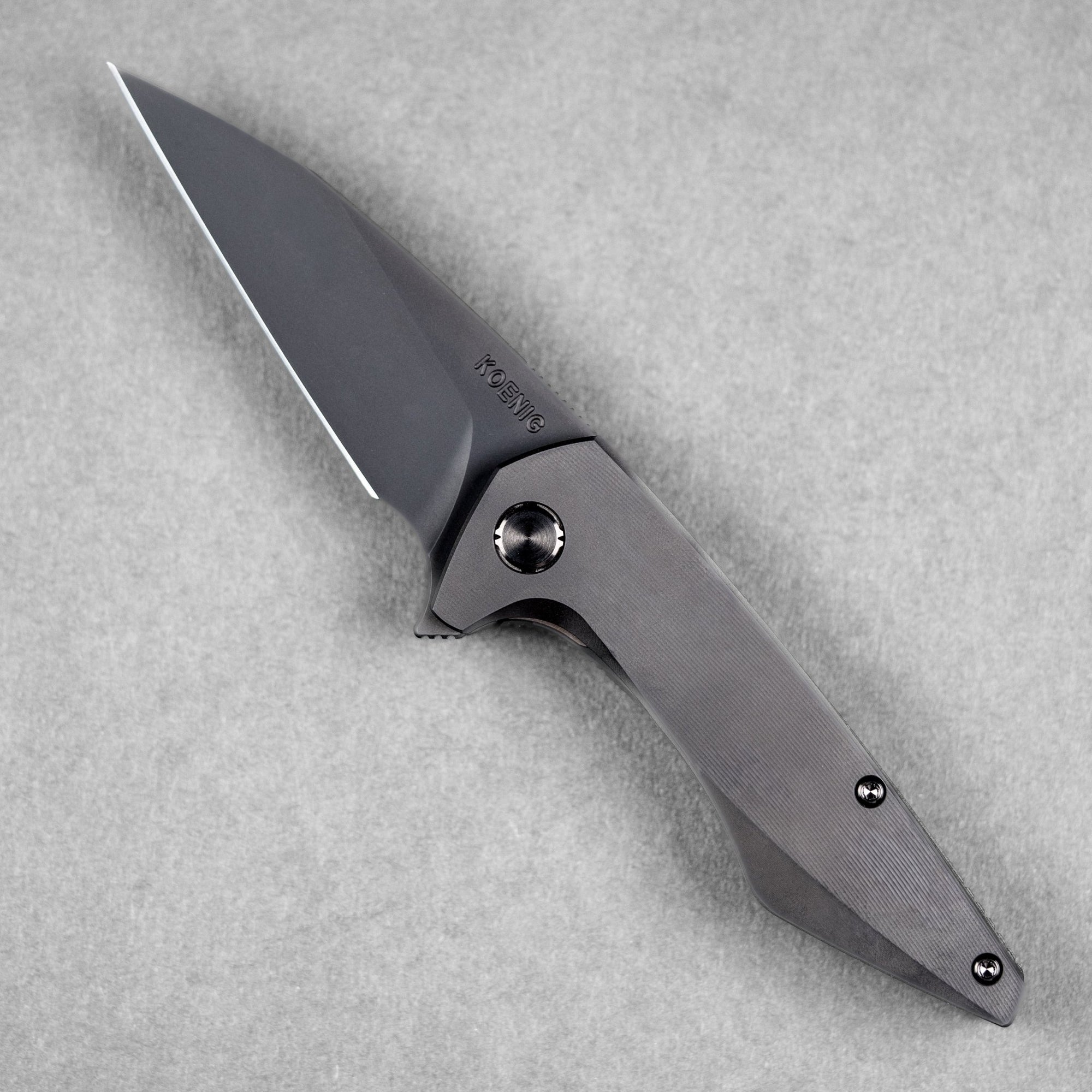 Koenig Mini Goblin Flipper - Black DLC M390 & Black DLC Micro - Milled Titanium - URBAN EDC®