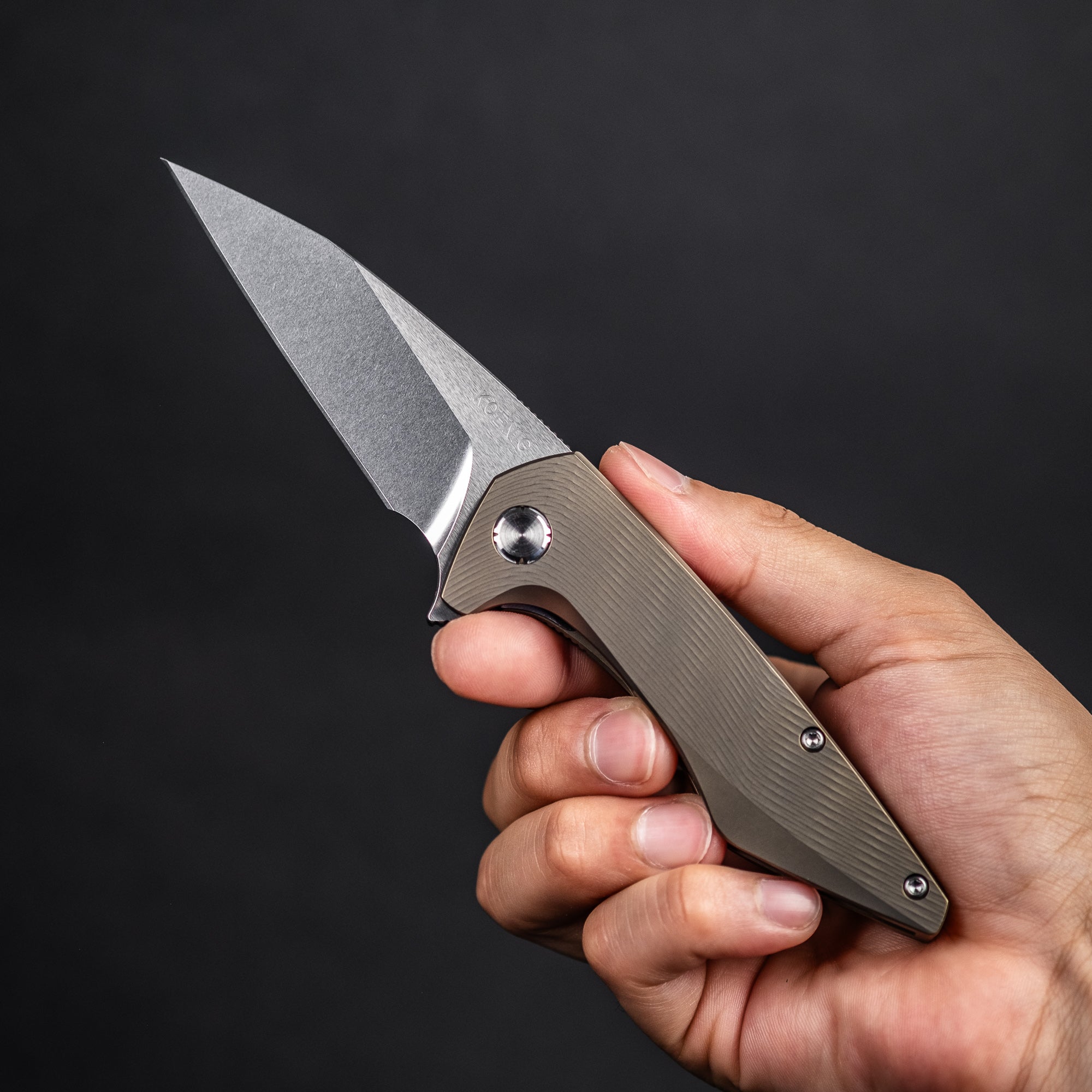 Koenig Mini Goblin Flipper - Brightwashed w/ Polished Flats M390