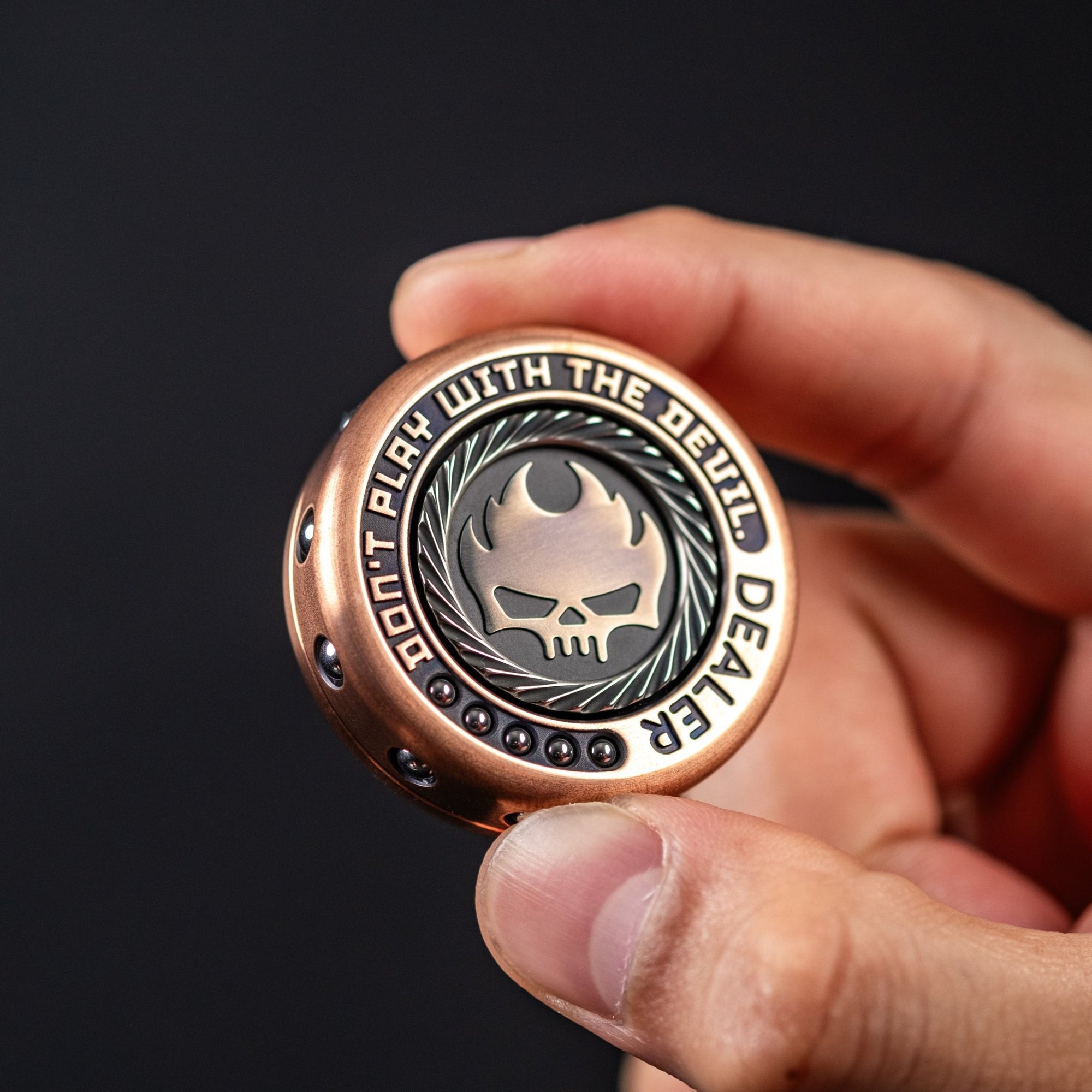Lautie Mini Dealer Fidget Spinner - Copper & Zirconium - URBAN EDC®