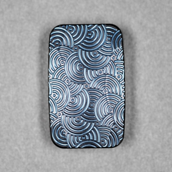 Magnus x URBAN Squashed Toad Fidget Slider - Blue Zirconium w/ Chaos Seigaiha™ & Zirc X - Plate - URBAN EDC®