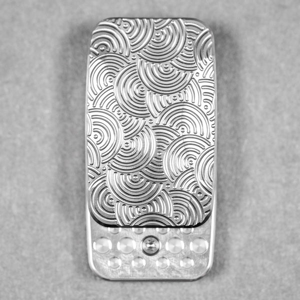 Magnus x URBAN Squashed Toad Fidget Slider - Natural Titanium w/ Chaos Seigaiha™ & SS Swiss Plates - URBAN EDC®