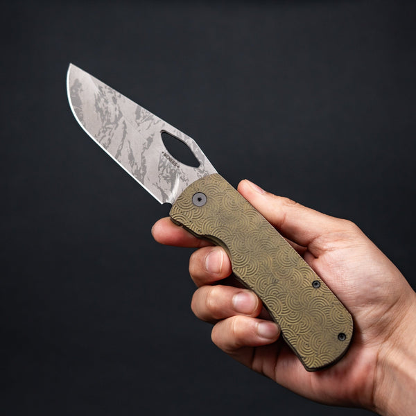 McNees x URBAN Dixon - Tiger - Striped Magnacut & Green Bronze Titanium w/ Chaos Seigaiha™ - URBAN EDC®