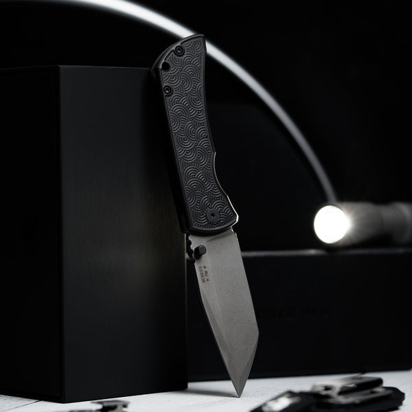 McNees x URBAN MAC 2 3.5 - Tanto w/ Black Chaos Seigaiha Titanium - URBAN EDC®