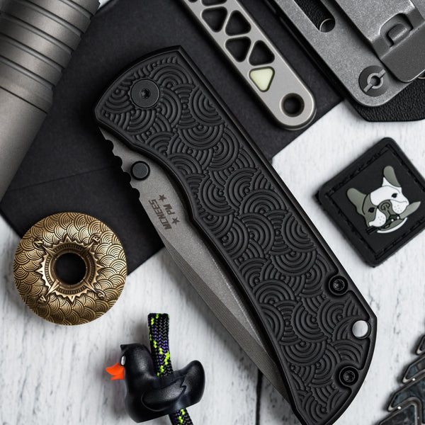 McNees x URBAN MAC 2 3.5 - Tanto w/ Black Chaos Seigaiha Titanium - URBAN EDC®