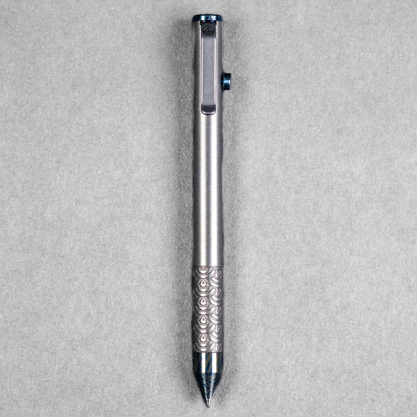 MIG x URBAN Bolt Action Pen - Seigaiha Titanium w/ Timascus Accents - URBAN EDC®