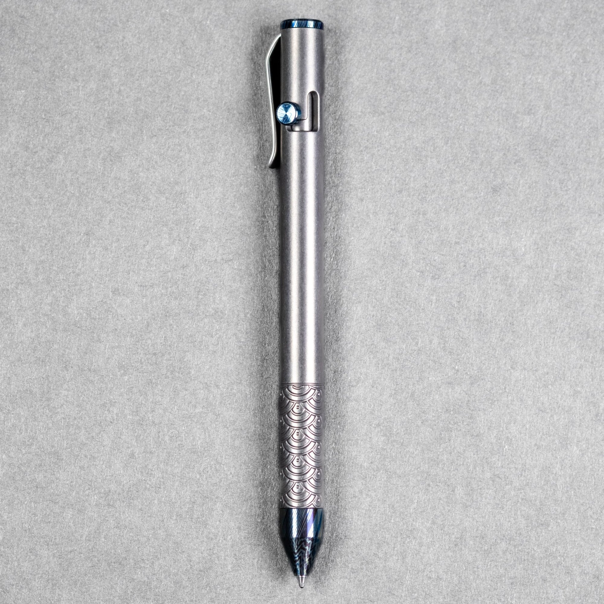 MIG x URBAN Bolt Action Pen - Seigaiha Titanium w/ Timascus Accents - URBAN EDC®