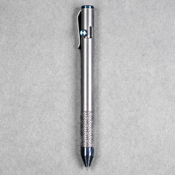 MIG x URBAN Bolt Action Pen - Seigaiha Titanium w/ Timascus Accents - URBAN EDC®