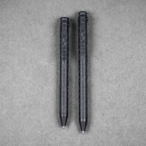 Nottingham Tactical x URBAN TB360™ Pen - Black Ti Cerakote Chaos Seigaiha™ w/ Milled Chaos Seigaiha™ Clip - URBAN EDC®