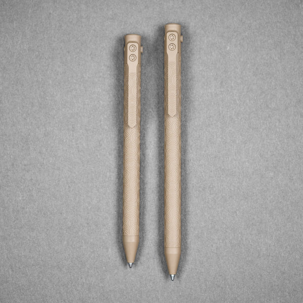 Nottingham Tactical x URBAN TB360™ Pen - FDE Ti Cerakote Chaos Seigaiha™ w/ Milled Chaos Seigaiha™ Clip - URBAN EDC®