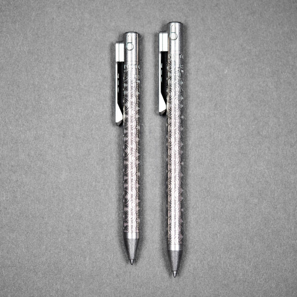 Nottingham Tactical x URBAN TB360™ Pen - Tumbled Ti Chaos Seigaiha™ w/ Milled Chaos Seigaiha™ Clip - URBAN EDC®