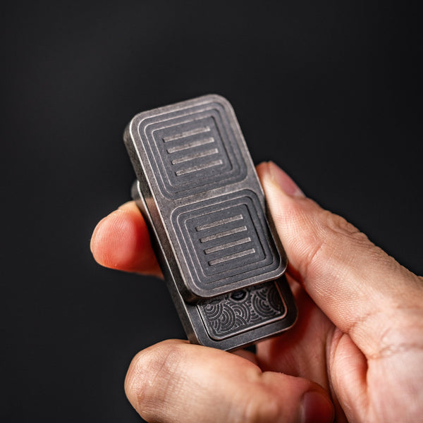 Novel Carry x URBAN Delta Tile - Blackwashed Titanium w/ Chaos Seigaiha™ - URBAN EDC®