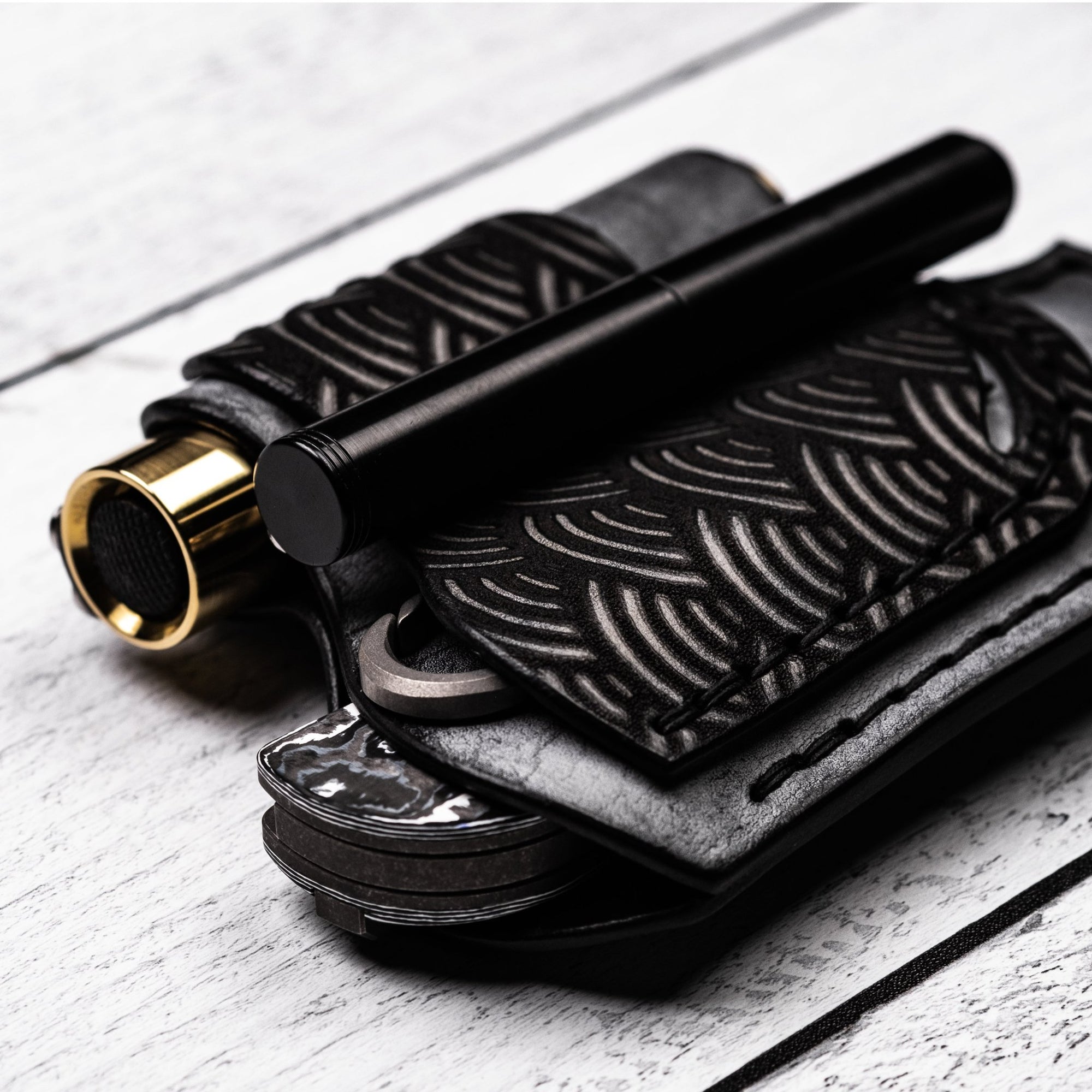 Paradrop Leather Triarii 2.0 Organizer - Ghost Seigaiha (Yamato Exclusive) - URBAN EDC®