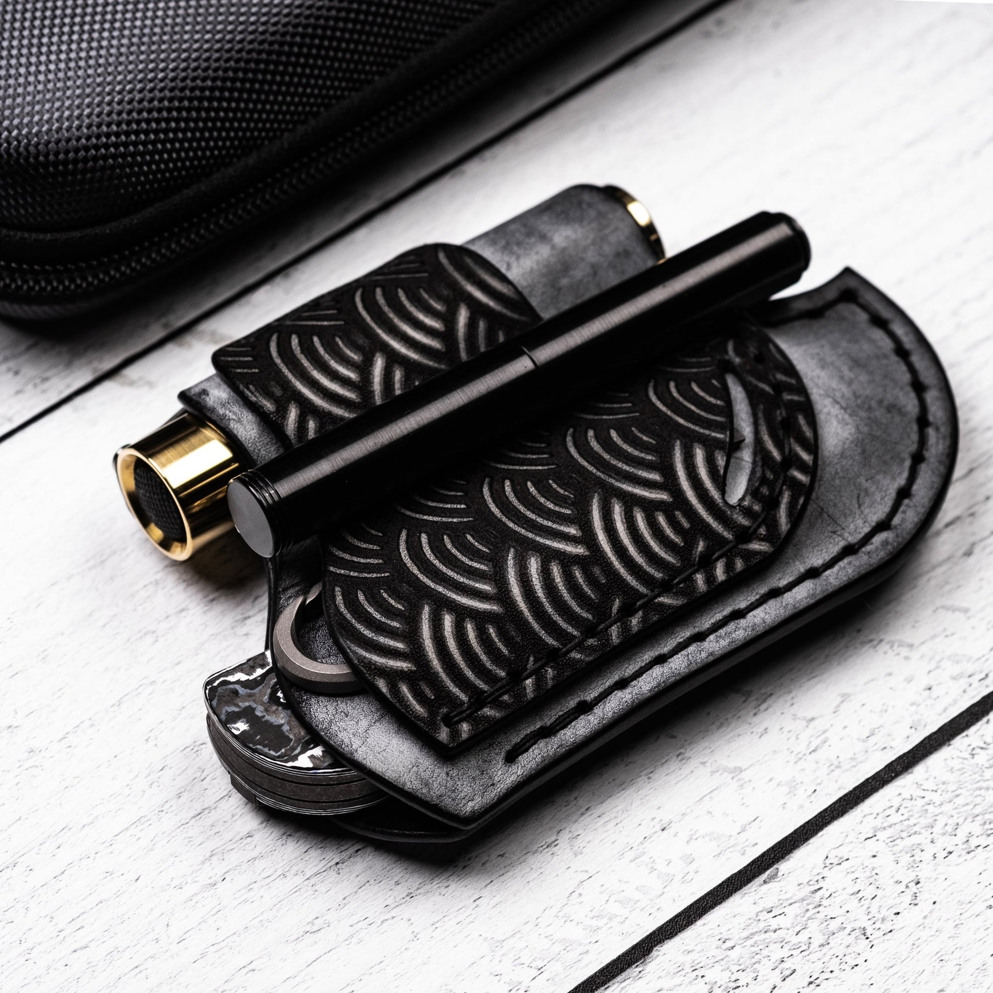 Paradrop Leather Triarii 2.0 Organizer - Ghost Seigaiha (Yamato Exclusive) - URBAN EDC®