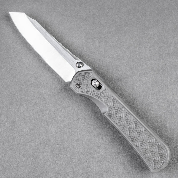 Piratech x URBAN Kraken - Satin S90V w/ Bead Blast Titanium Seigaiha (Yamato Exclusive) - URBAN EDC®