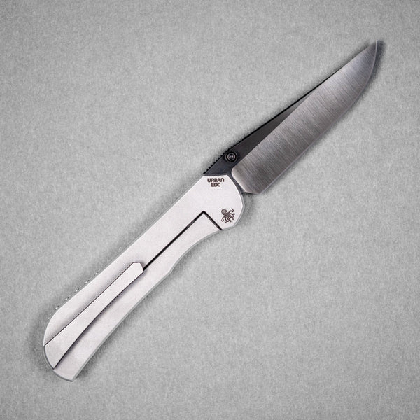 Piratech x URBAN Saga - Satin DLC S90V & Zir Blasted Titanium w/ Bead Blast DLC Chaos Seigaiha™ - URBAN EDC®