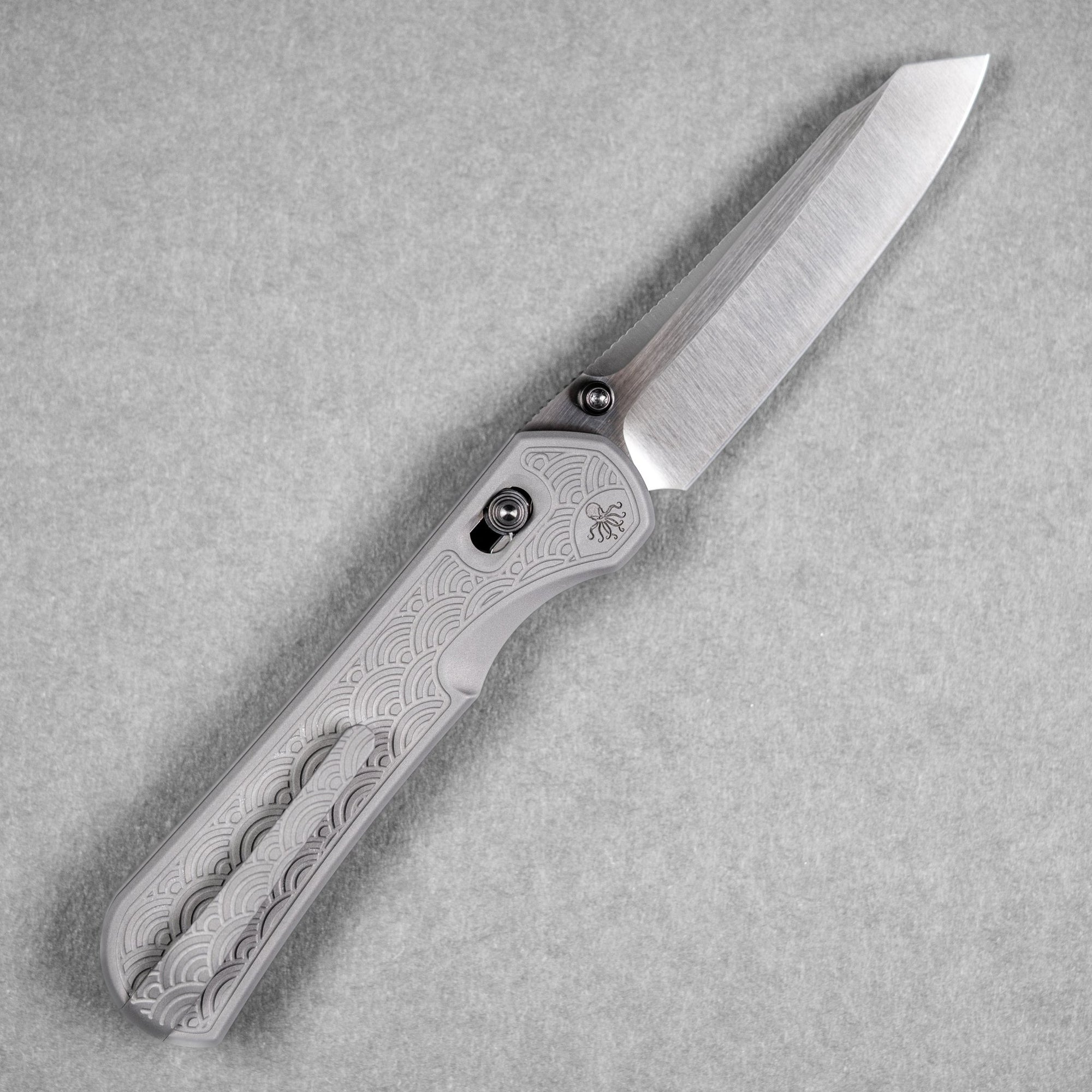Piratech x URBAN Tsunami - Satin DLC S90V w/ Bead Blast Titanium Seigaiha - URBAN EDC®