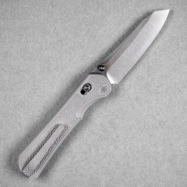 Piratech x URBAN Tsunami - Satin DLC S90V w/ Bead Blast Titanium Seigaiha - URBAN EDC®