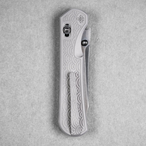 Piratech x URBAN Tsunami - Satin DLC S90V w/ Bead Blast Titanium Seigaiha - URBAN EDC®