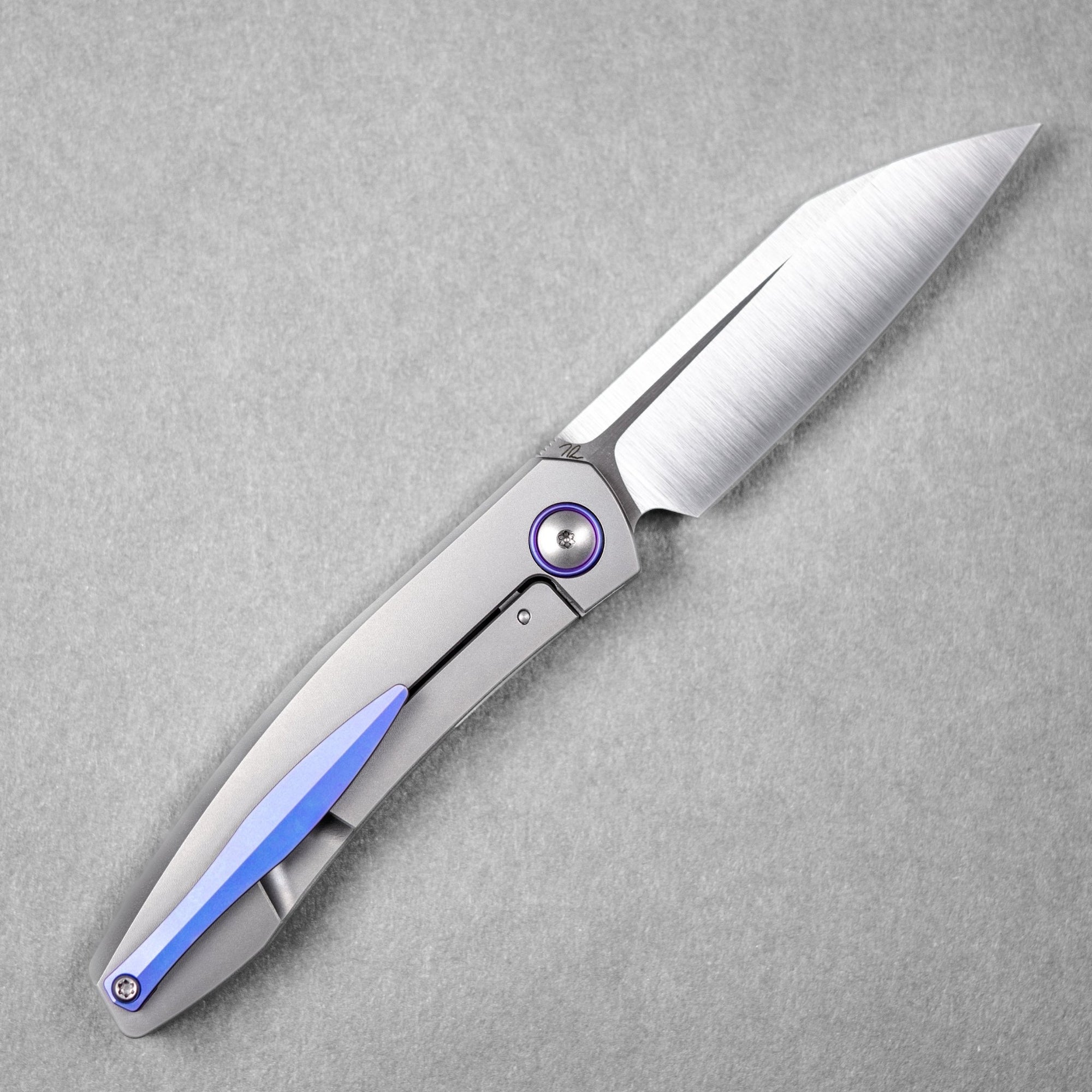 Pre - Order: URBAN Chimarra - Satin Magnacut & Titanium w/ Blurple Accents - URBAN EDC®