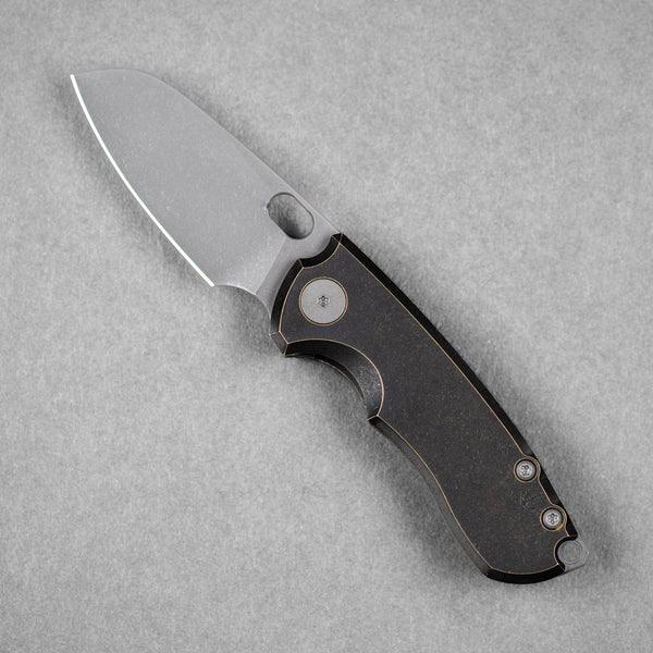 Pre - Order: URBAN Jib - Darkwashed Vanax & Antiqued Bronze Linerlock w/ Titanium Backspacer - URBAN EDC®