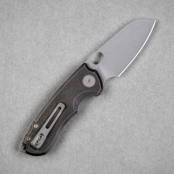 Pre - Order: URBAN Jib - Darkwashed Vanax & Antiqued Bronze Linerlock w/ Titanium Backspacer - URBAN EDC®