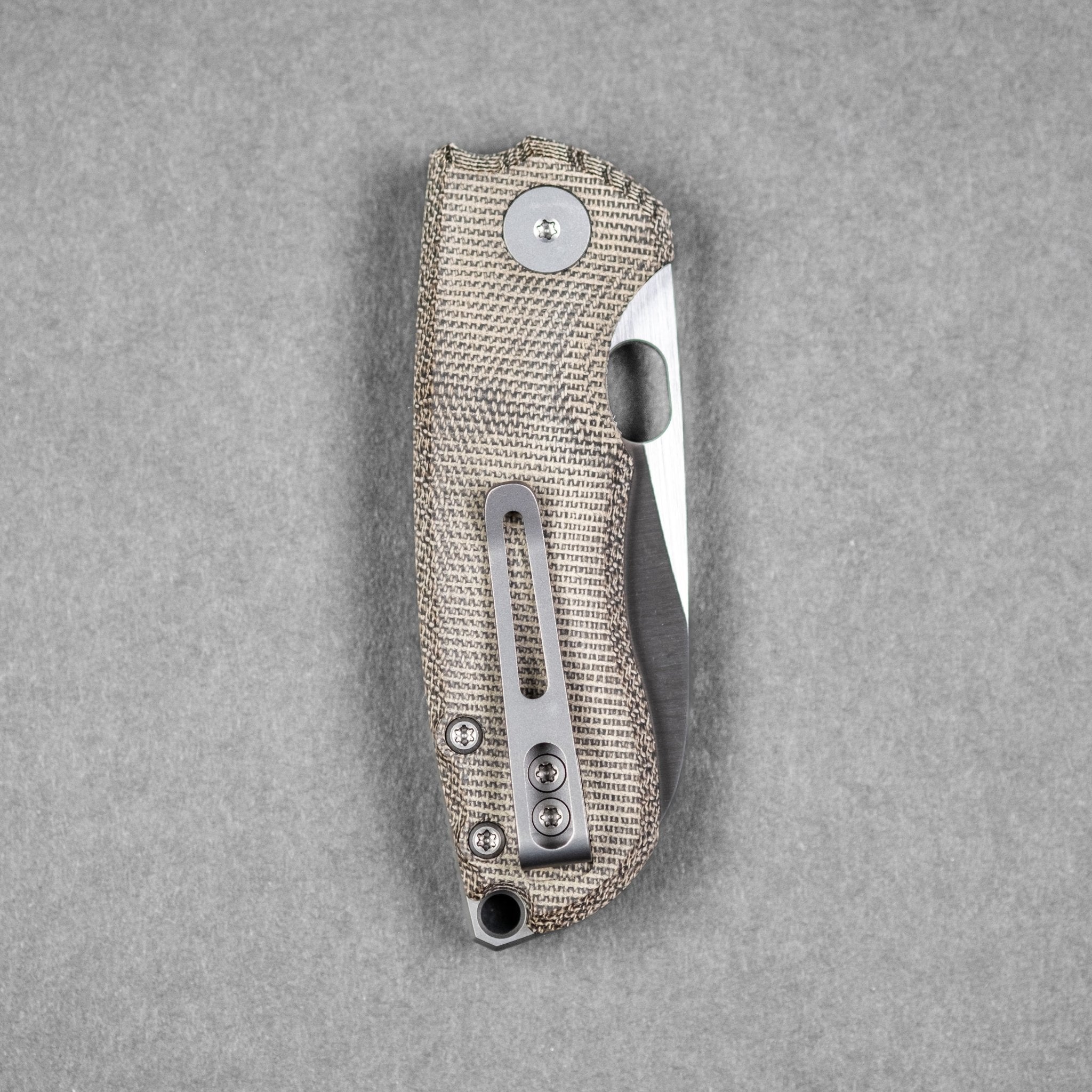 URBAN Jib - Satin Magnacut & Green Micarta Linerlock w/ Titanium