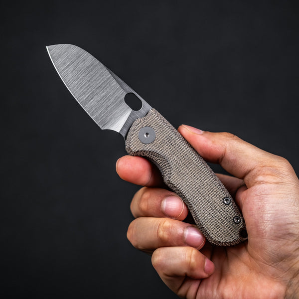 Pre - Order: URBAN Jib - Satin Magnacut & Green Micarta w/ Titanium Backspacer - URBAN EDC®