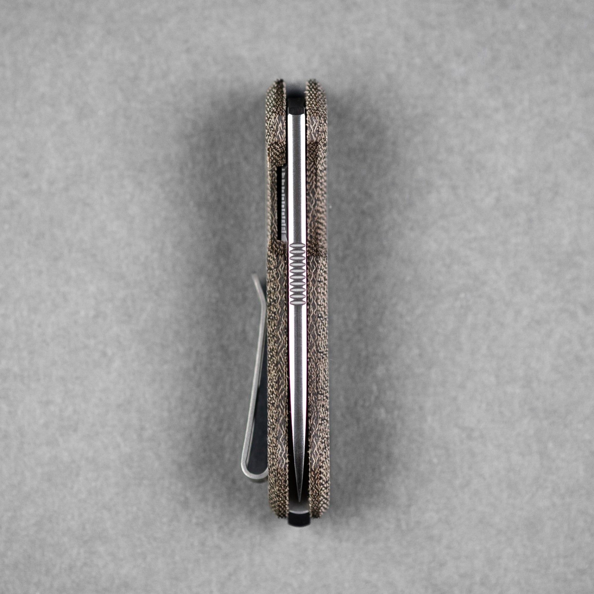 Pre - Order: URBAN Jib - Satin Magnacut & Green Micarta w/ Titanium Backspacer - URBAN EDC®