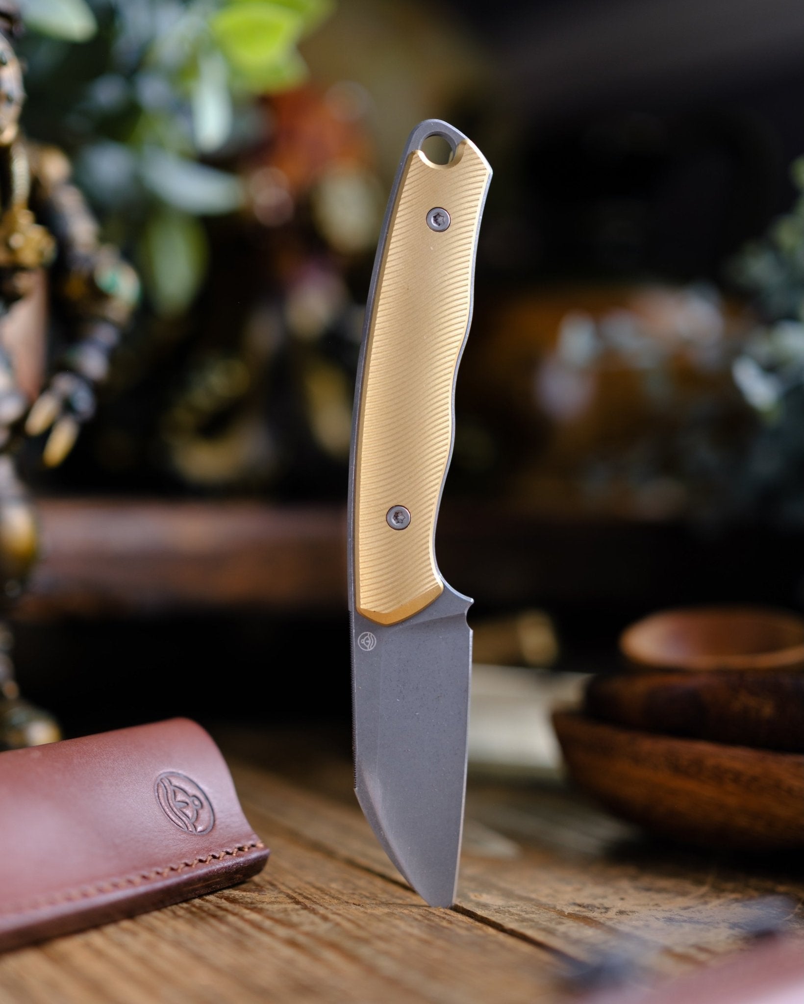 Pre - Order: URBAN Lagarto - Acid - Etched Magnacut & Bead Blasted Brass w/ Micro Milling - URBAN EDC®