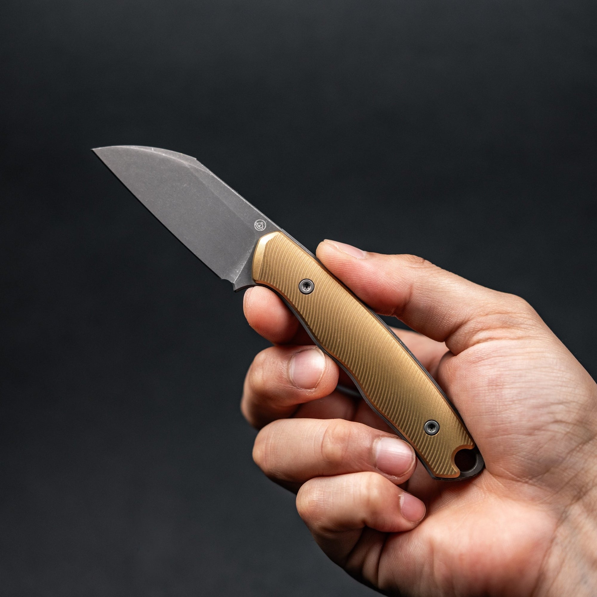 Pre - Order: URBAN Lagarto - Acid - Etched Magnacut & Bead Blasted Brass w/ Micro Milling - URBAN EDC®