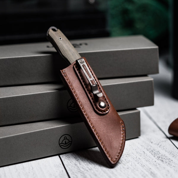 Pre - Order: URBAN Lagarto - Acid - Etched Magnacut & OD Green Micarta - URBAN EDC®
