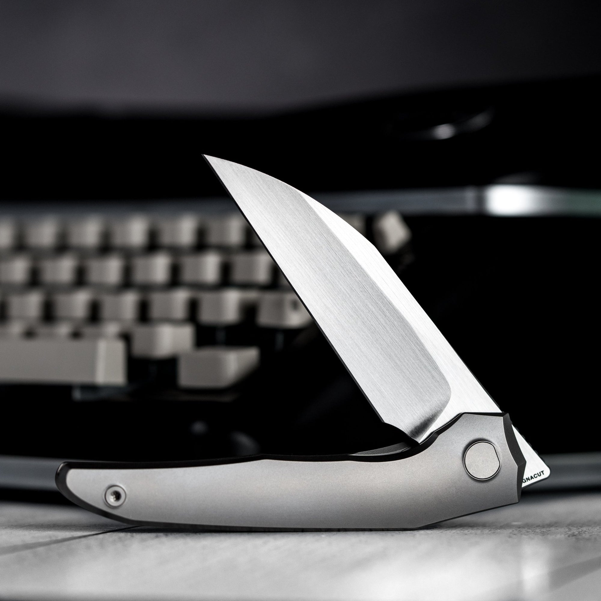 Pre - Order: URBAN Nitroglide - Hand - Rubbed Magnacut w/ Blasted Titanium - URBAN EDC®