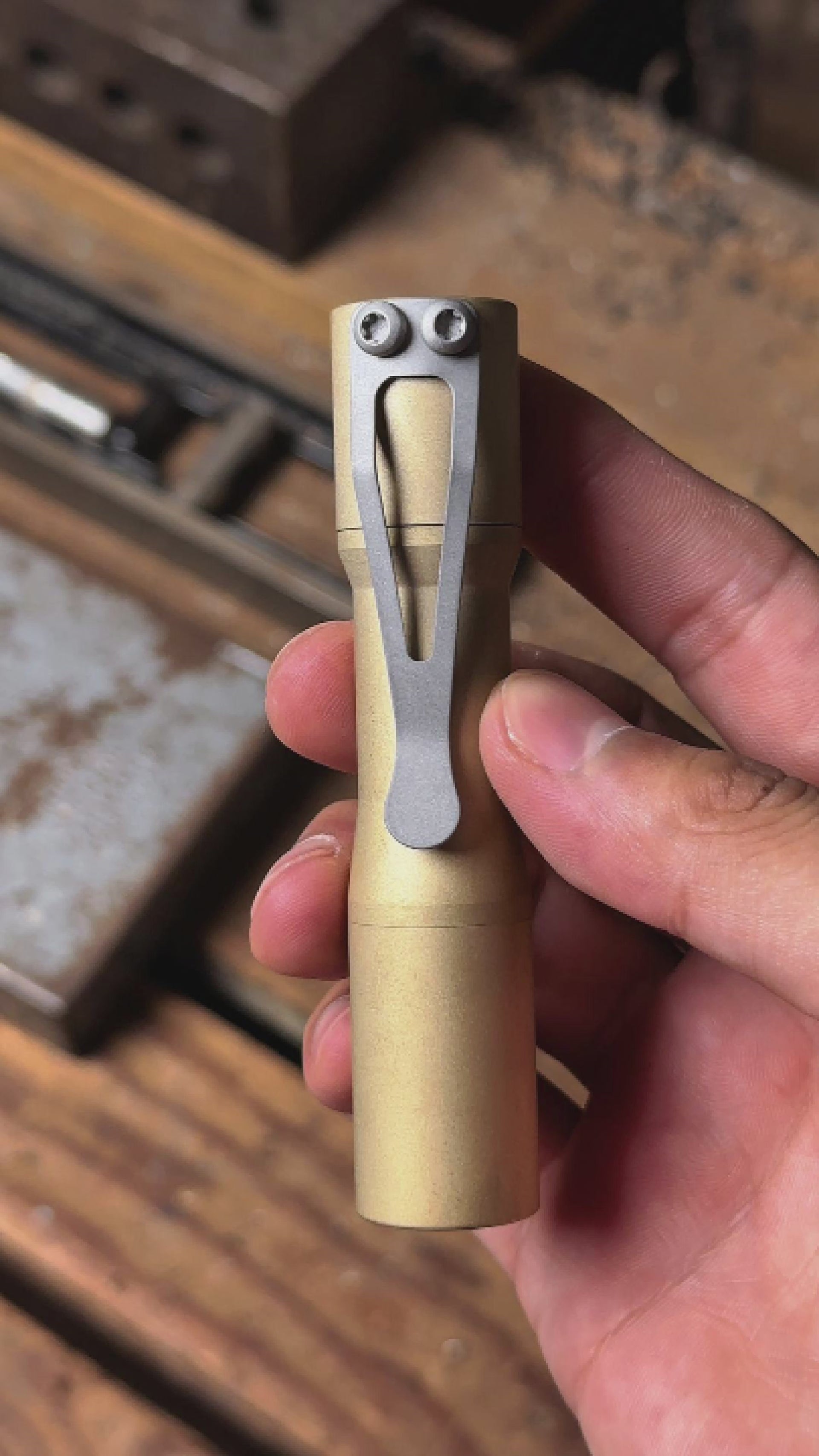 CWF Mini Arc Flashlight - Stonewashed Brass (Custom) – URBAN EDC®