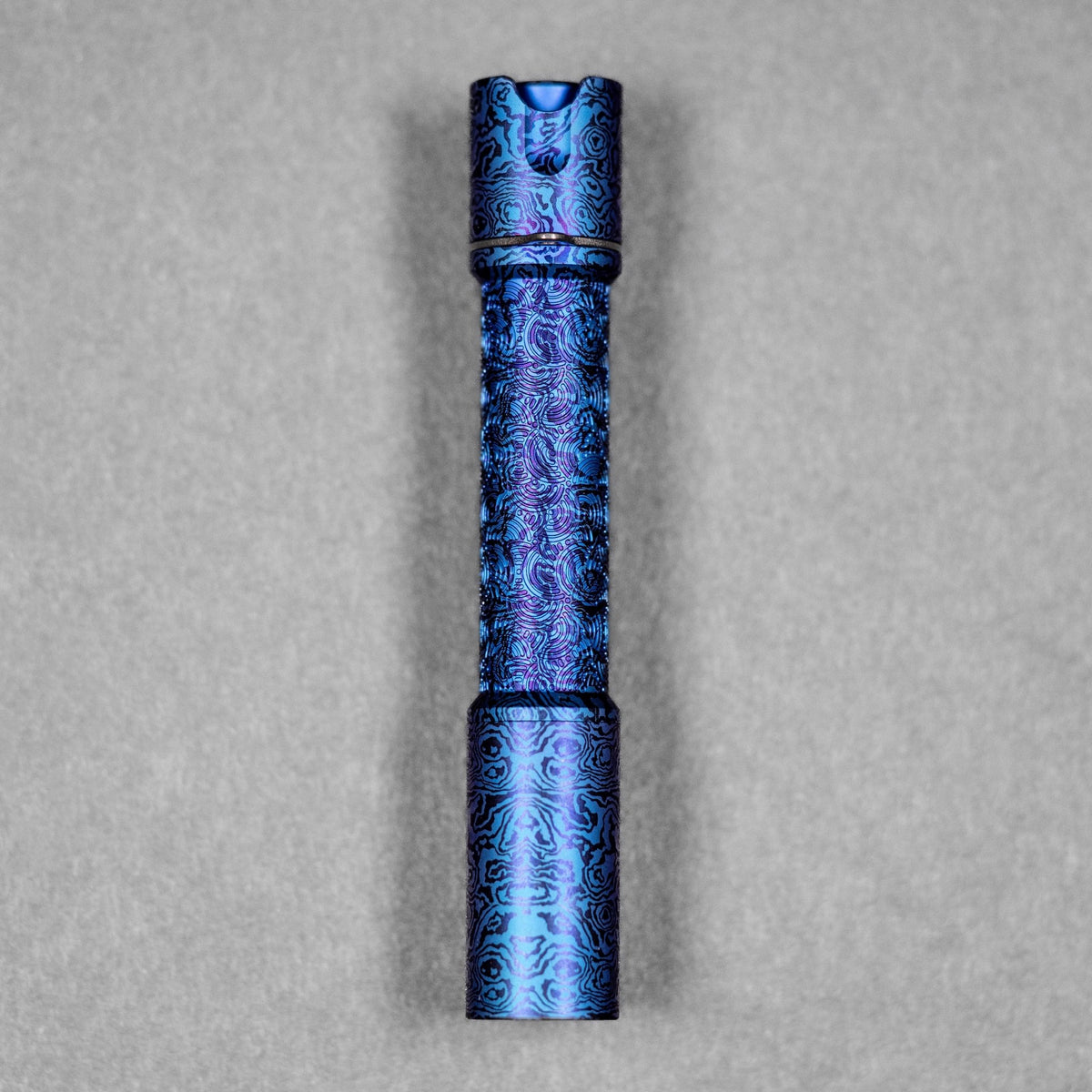 Reylight x URBAN Pineapple Mini Flashlight - Purple Threads Ti Chaos Seigaiha™ w/ Milled Ti Clip - URBAN EDC®