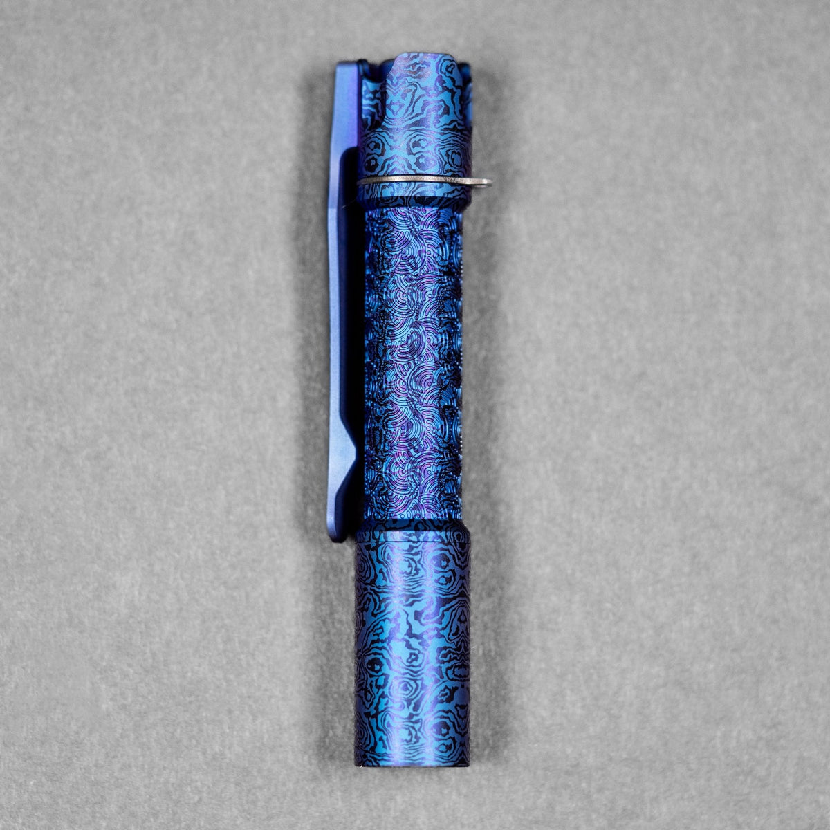 Reylight x URBAN Pineapple Mini Flashlight - Purple Threads Ti Chaos Seigaiha™ w/ Milled Ti Clip - URBAN EDC®