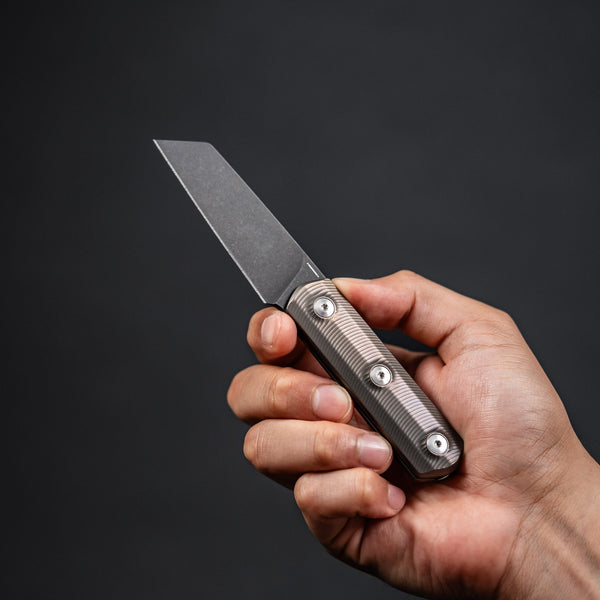 StraightLine Erny Fixie - Dark Stonewashed M390 & Bronze Ano Stonewashed Titanium - URBAN EDC®