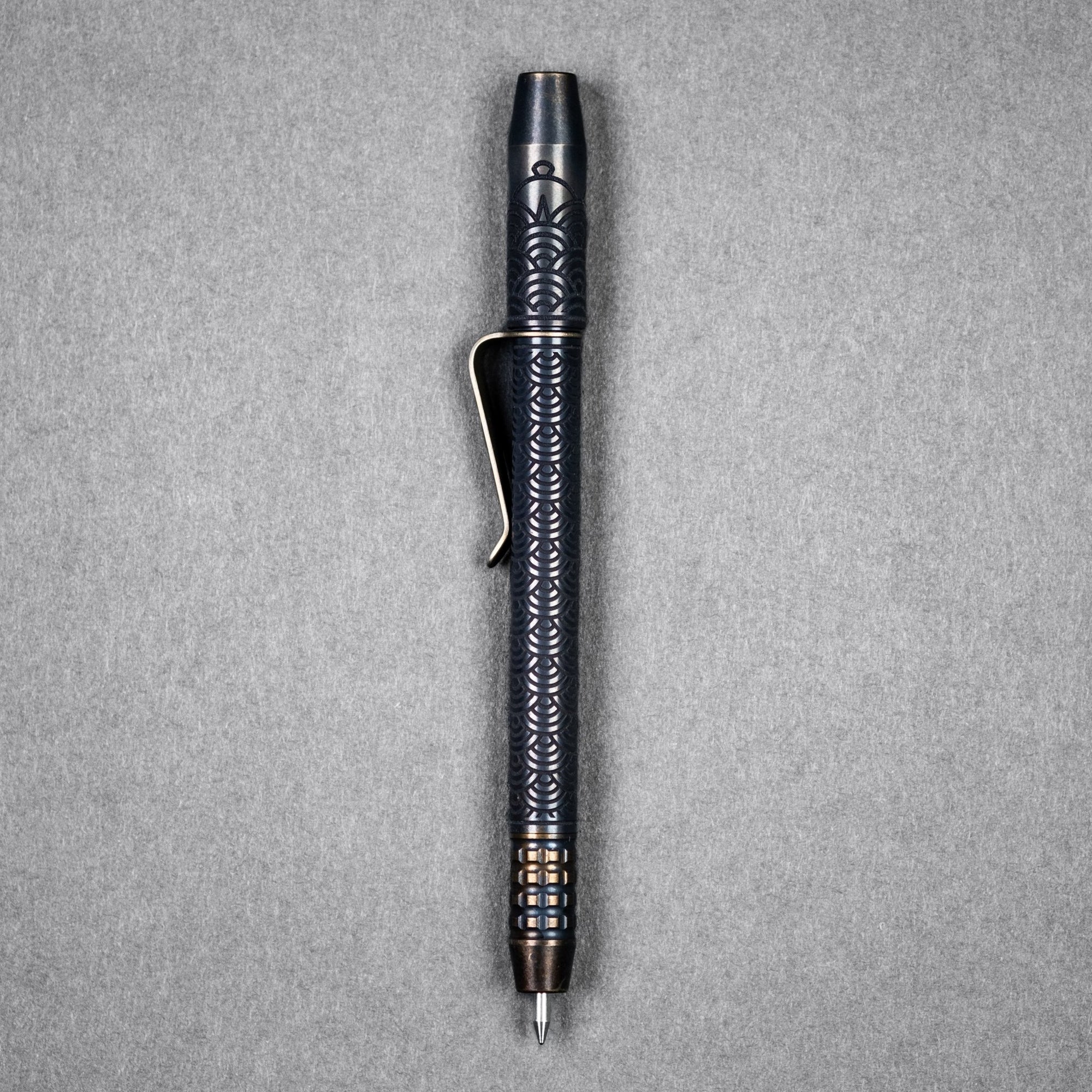 Ti2 Design x URBAN TechLiner Shorty Grid Pen - TRD Ti Seigaiha (Yamato Exclusive) - URBAN EDC®