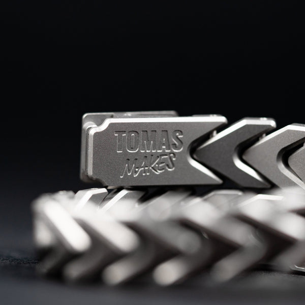 Tomas Makes Vector Bracelet - Titanium w/ Space Coral Copper Carbon Fiber (Custom) - URBAN EDC®