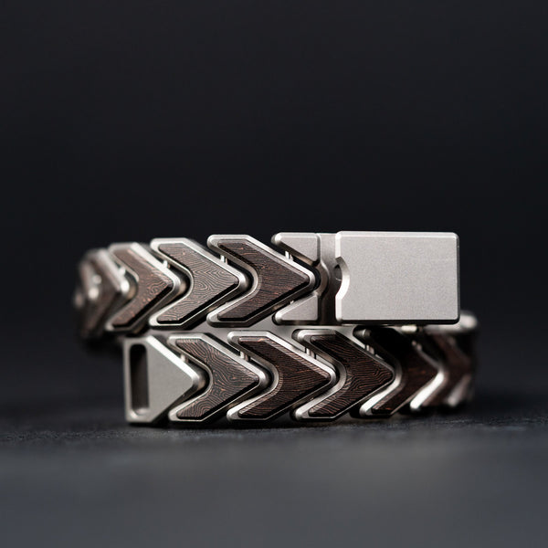 Tomas Makes Vector Bracelet - Titanium w/ Space Coral Copper Carbon Fiber (Custom) - URBAN EDC®
