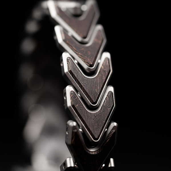 Tomas Makes Vector Bracelet - Titanium w/ Space Coral Copper Carbon Fiber (Custom) - URBAN EDC®