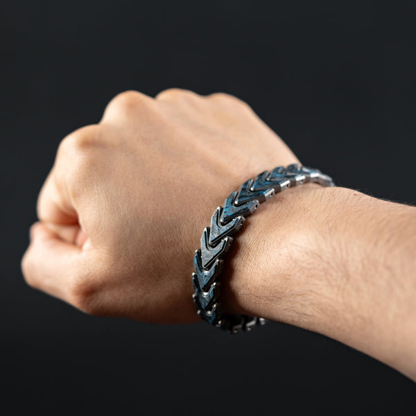 Tomas Makes x URBAN Vector Bracelet - Titanium w/ Dark Matter Blue Seigaiha (Custom) - URBAN EDC®