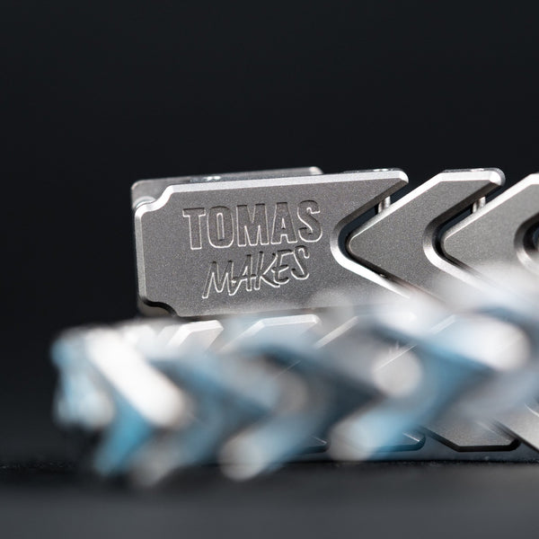 Tomas Makes x URBAN Vector Bracelet - Titanium w/ Dark Matter Blue Seigaiha (Custom) - URBAN EDC®
