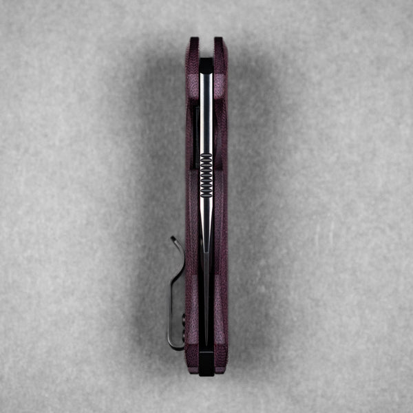 URBAN Becerro - Polished DLC Magnacut & Burgundy Micarta - URBAN EDC®